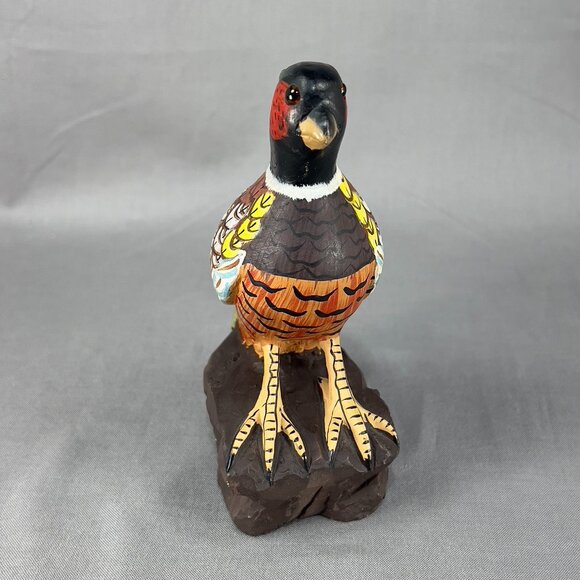Vtg Action International Stone Art Pheasant Bird Hand Painted Carved Figurine - Picture 6 of 15